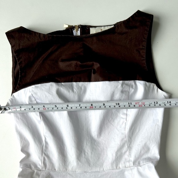 Kate spade brown and white cotton elastine dress Sz 00 fit and flare - Picture 4 of 12